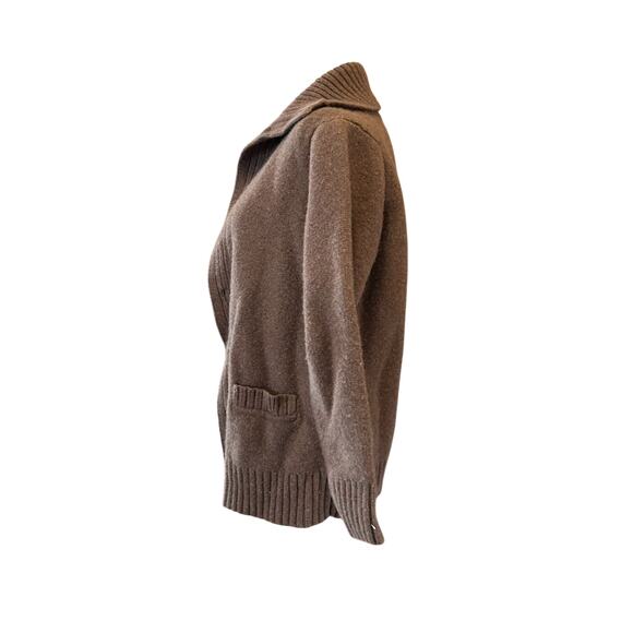 Vintage Brown Merino Wool Cardigan Womens Sz Medium Heritage Cabincore Academia - Picture 8 of 16